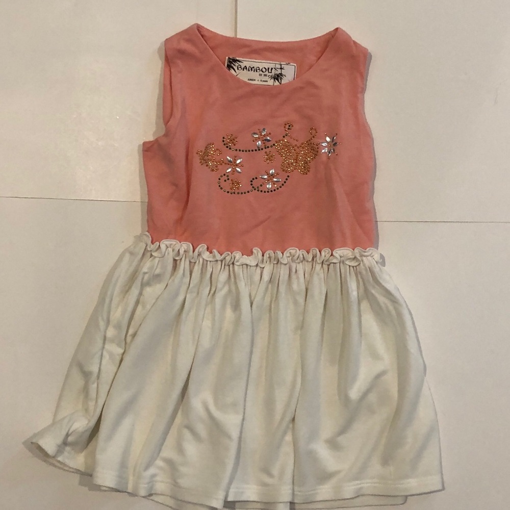 Bambou pink and white dress